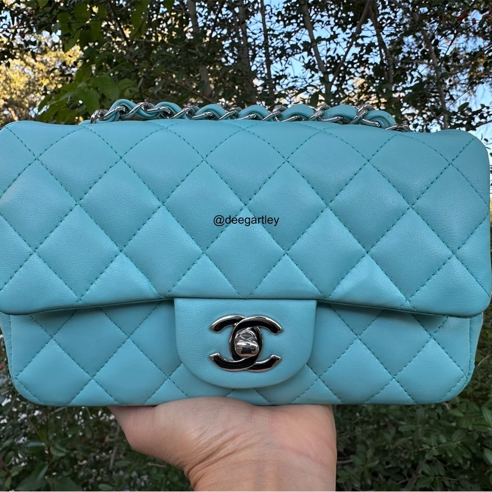 Chanel 19C Tiffany Blue Rectangular Mini